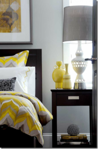 Yellow Gray Bedroom (remodelaholic.com)
